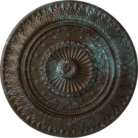 Ekena Millwork Christopher Ceiling Medallion, Hand-Painted Bronze Blue Patina, 26 5/8"OD x 2 1/4"P CM26CSBBS